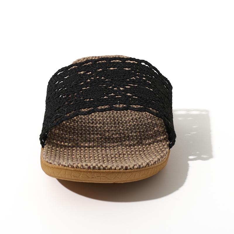 Stylové dámské plátěné pantofle s krajkovým lemem, perfektní letní boty pro dámy