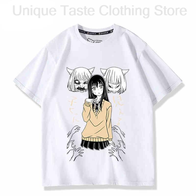 

Anime Mieruko Chan T Shirt Fashion Cartoon Print Summer Cotton Short Sleeve Tee Tops Unisex Women Harajuku Hip Hop Street Tshirt S