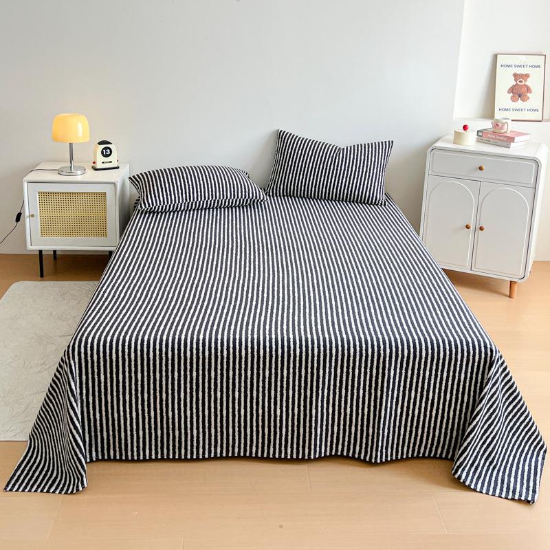 Cotton Polished Sheets Three-piece Set, Pure Cotton Student Dormitory Single Skin-friendly Sheets Three-piece Set