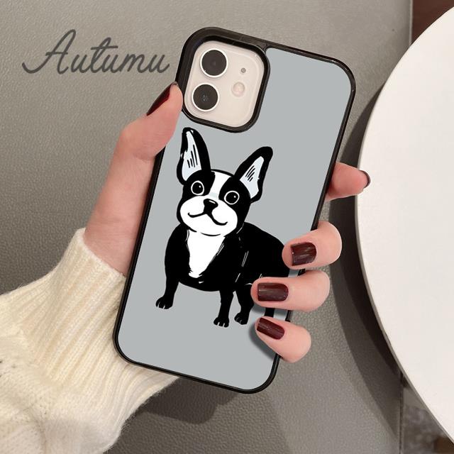 Cute French Bulldog Boston Terrier Phone Case for iPhone 17 Air 15 16 11 12 13 14 Pro Max Plus Cover coque Fundas