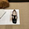 Retro Carved Square Head Niche Design Single Shoes Flat-soled Small Leather Shoes Women Niche Design French Mary Jane Single Shoes Women