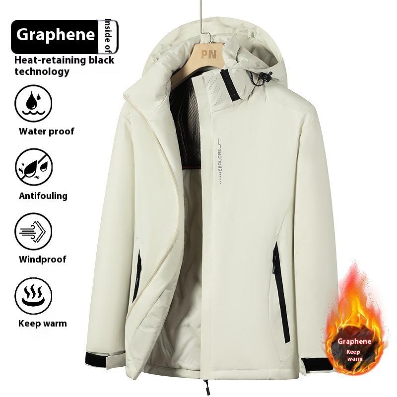 Cozy Up Graphene Jacket Men's Thickened Warm Cotton Jacket Windproof and Waterproof Outdoor Cotton Jacket