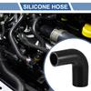 X AUTOHAUX 1 Stück 38mm/1,50"-45mm/1,77" Innendurchmesser 102mm/4,02" Länge 90 Grad Schwarz Auto Silikonschlauch Schlauch Universal