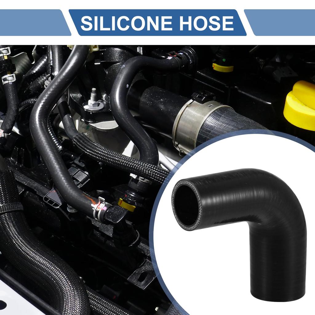 X AUTOHAUX 1 Stück 38mm/1,50"-45mm/1,77" Innendurchmesser 102mm/4,02" Länge 90 Grad Schwarz Auto Silikonschlauch Schlauch Universal