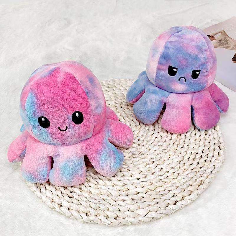 Adorable Sequin Double-sided Flip Reversible Octopus Plush Toy For Kids Joyful Moments