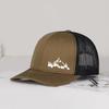 Mountain & Pine Tree Print Trucker Hat Adjustable Unisex Mesh Outdoor Hiking Sun Hat