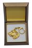 Irish Wolfhound I - Gilded Key Ring with Dog In Gift Box, Handbag Decoration, Luxury Accessory by Art-Dog Brand
