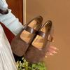 Temperament commuter French flat bottom shallow mouth single shoes women's summer 2025 new with skirt versatile soft sole Mary Jane shoes