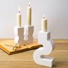 U-Shape S-Shape Irregular Candlestick Siliocne Molds Plaster Epoxy Resin Candle Holder Mould Creative Crafts Dinner Table Decor