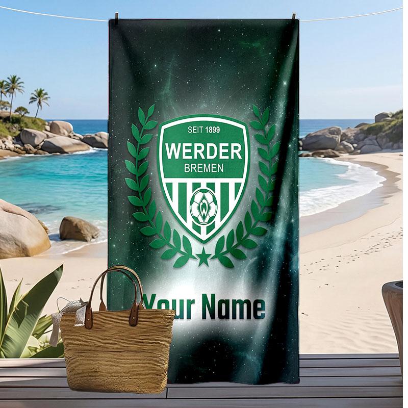 Πετσετα Παραλιας Werder Bremen FC Εξατομικευμενη Εκτυπωση Λογκο Ποδοσφαιρου Υποστηριξη Προσαρμοσμενο Ονομα Κειμενο Απορροφητικη Πετσετα Για Αθλητισμο Ταξιδι Ειδικο Δωρο