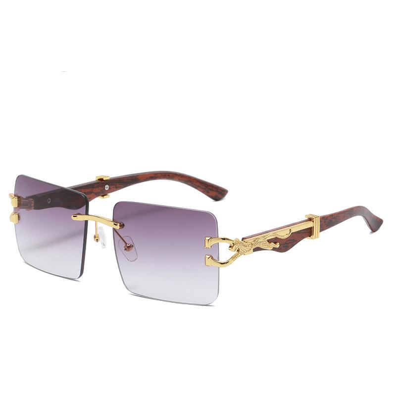 

Мужские квадратные женские винтажные модные очки без оправы под дерево без футляра