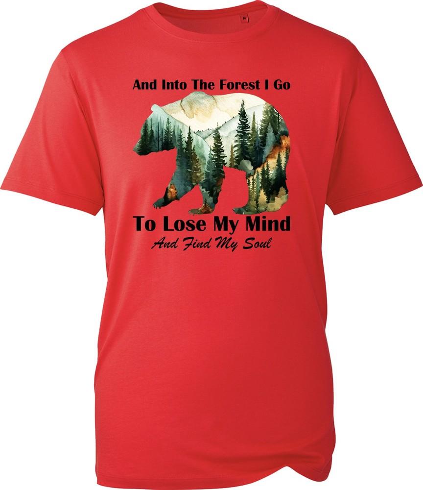 Nature Hiking Unisex Tshirt Forest Bear Graphic Tee Outdoor Adventure Gift New S