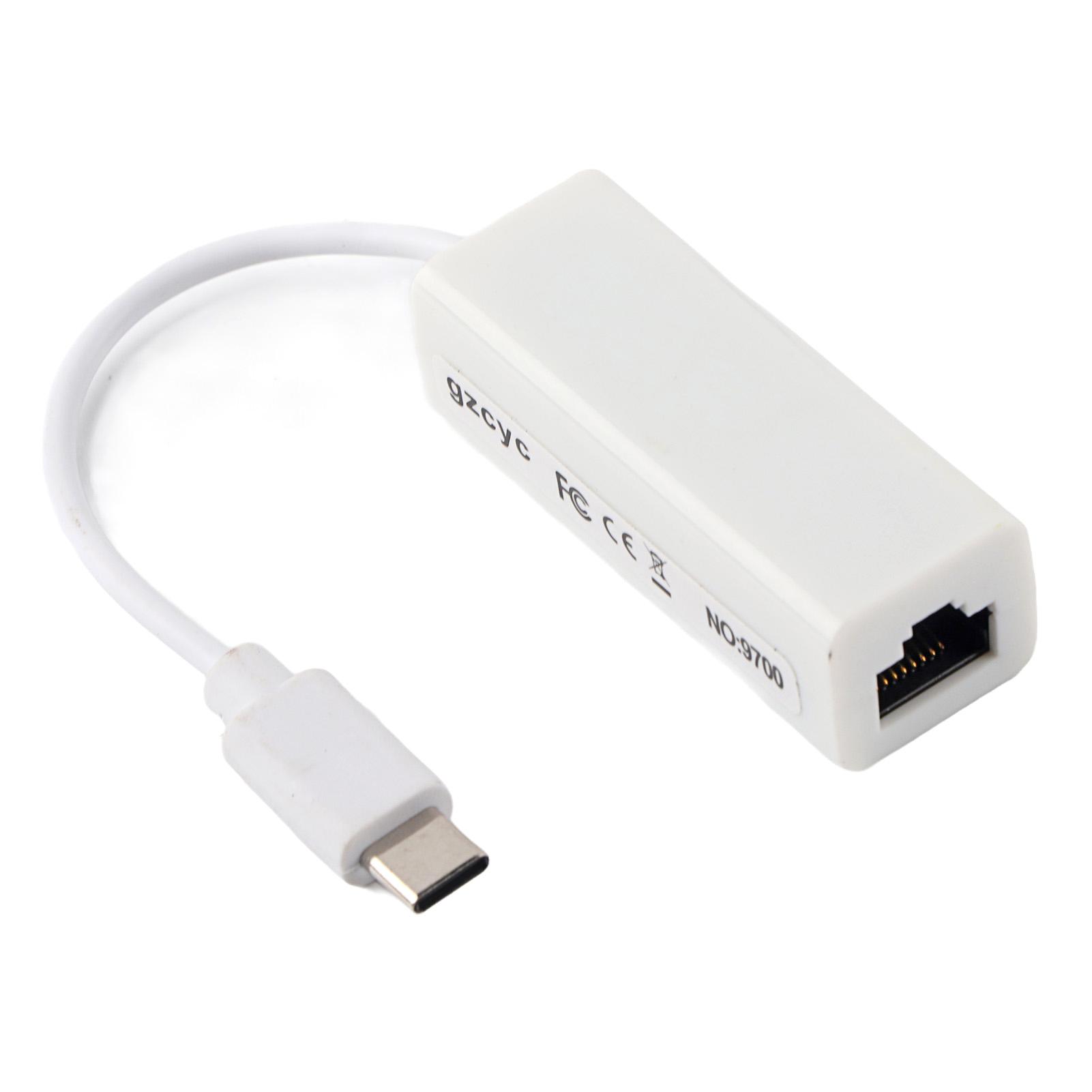 

Мережевий адаптер-конвертер USB 3.1 типу C на RJ45 100 Мбіт/с Ethernet LAN для MacBook USB-C ноутбука білий
