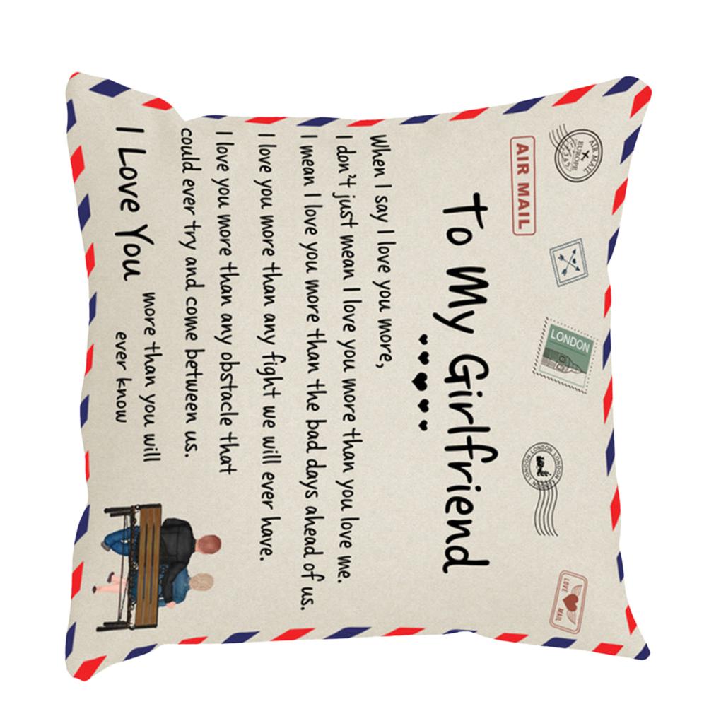 Letter 45x45cm Peachskin Pillow Case Personalized Design Decorative Throw Pillowcase Home Cushion Pillow Cover Anniversary Gift