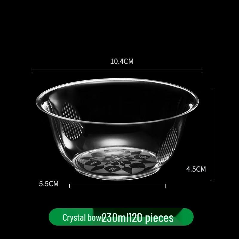 JINGRX Disposable Hard Plastic Crystal Bowls