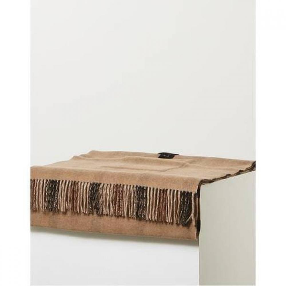 Daks Cashmere 100  Brown Check Reversible Shawl Scarf Dbmu5f833w2