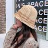 Women's Bucket Hat Summer Breathable Sun Shading Knitted Hat Outdoor Travel Basin Hat