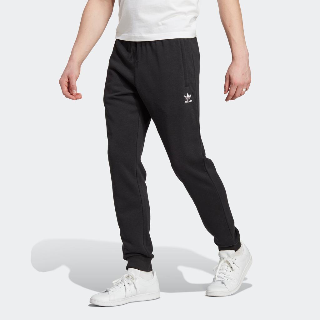 Adidas Originals Essentials+ Made With Hemp Solid Logo Joggers Men Bottoms Black HR8616