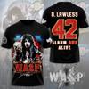 W.A.S.P Rock 3D Printing T-shirts Men Women Hip Hop Trend Short Sleeve T Shirt Y2k Tops Oversized Streetwear Men's Clothing