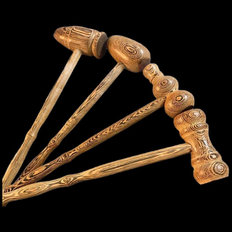 Wenge Wood Dual-Use Back Scratcher & Massage Hammer, 45cm