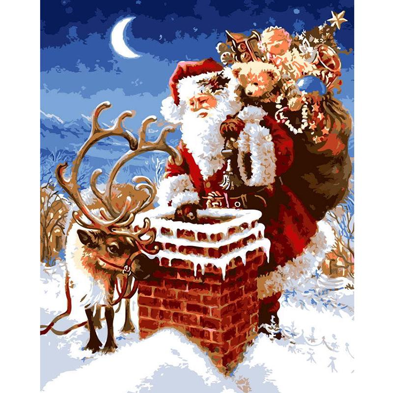 DIY Santa Claus 5D Diamond Painting Full Squrae Drill Cartoon Diamont Embroidery Cross Stitch Kits Gift Home Decor Wall Art