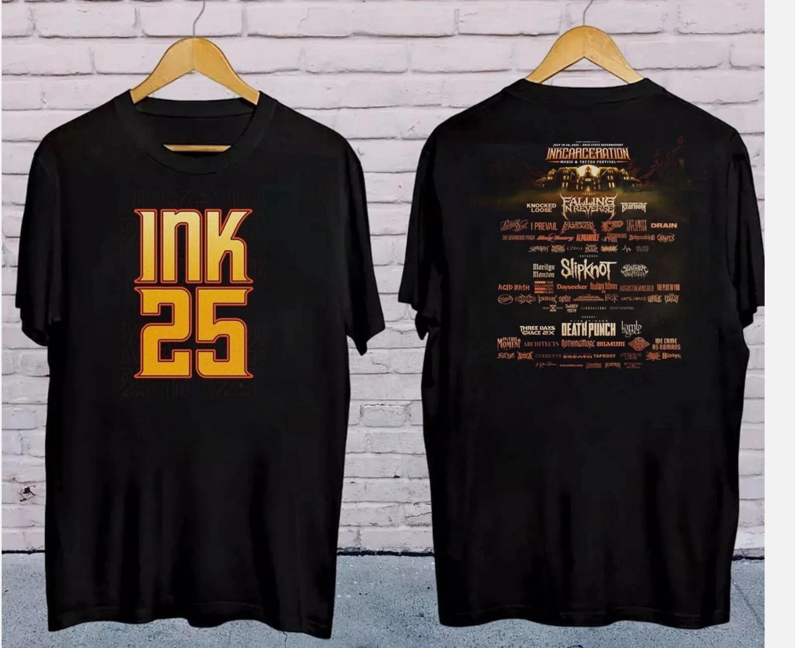 Trend!!! Inkcarceration Festival 2025 60+ bands Black 2Side Shirt Unisex XL