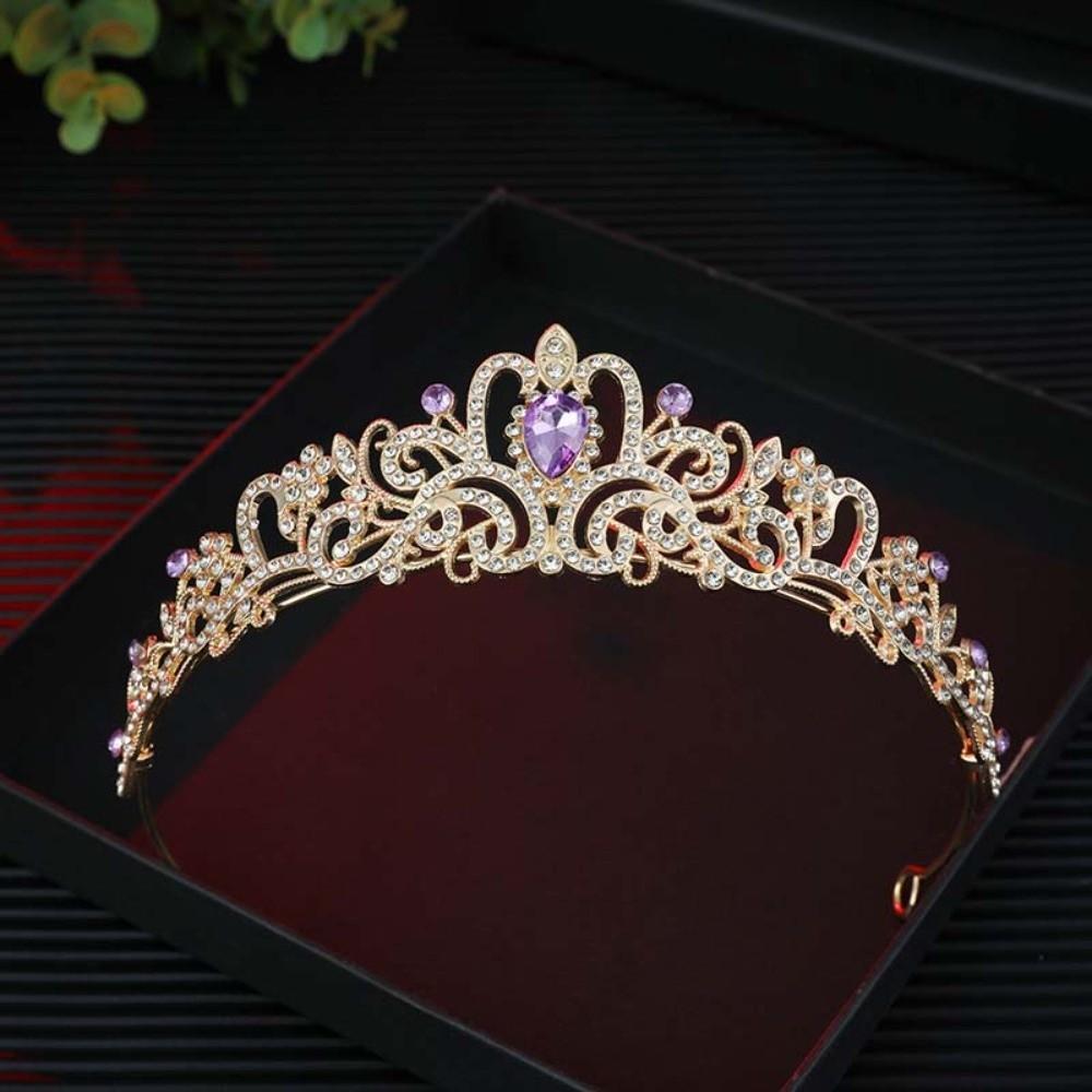 Винтажная Королевская Тиара Корона Элегантная Тиара Древней Греции Барочная Корона Аксессуары для Одежды фиолетовый