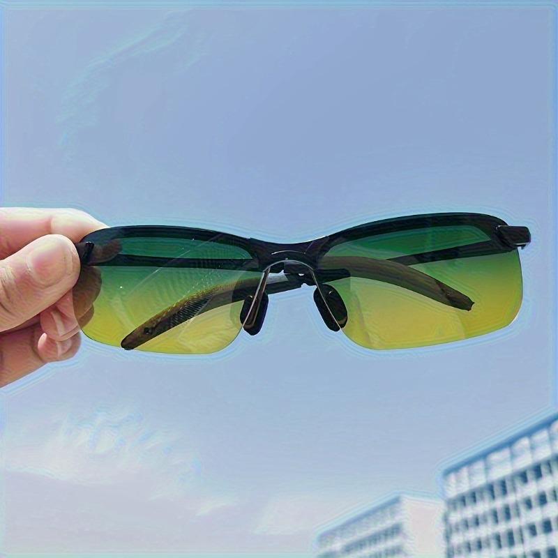 2 pairs of unisex day and night driving glasses - square frame anti glare night vision fashionable lightweight goggles