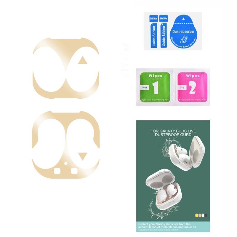 Ultra-Thin Metal Dust-Proof Guard Stickers for Samsung Galaxy Buds Live Earphone Skin Protect Film for Buds Live