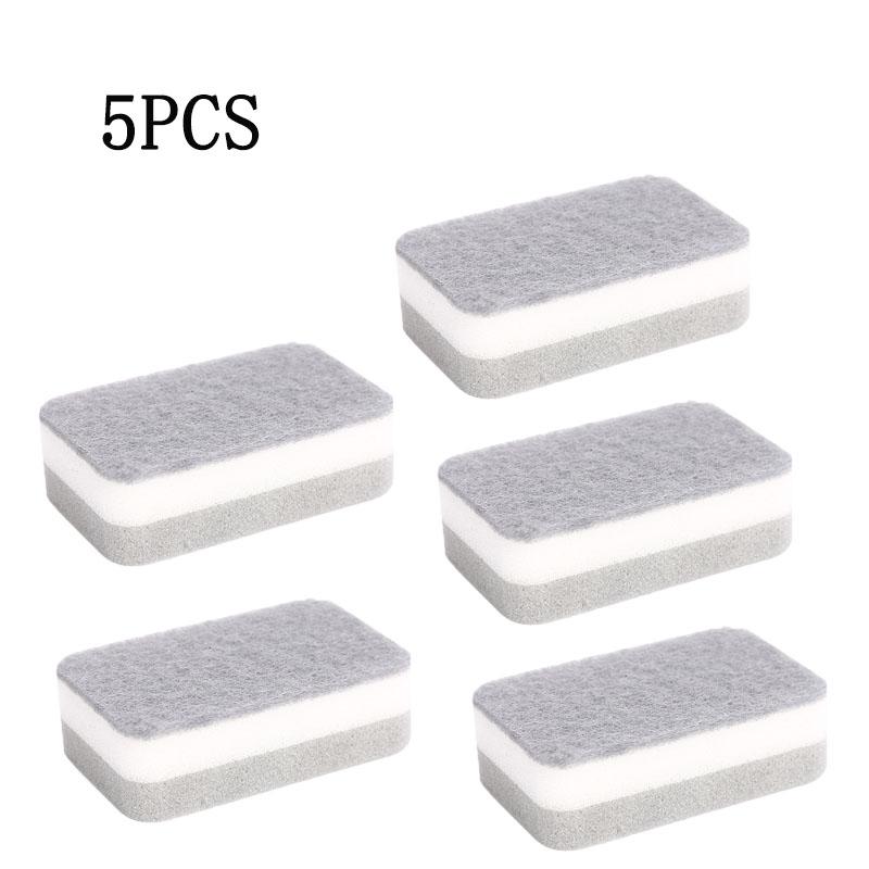 

Kitchen Double-sided Cleaning Brush, Specifically Designed for Washing Dishes and Pots, Made of Sponge and Scouring Pad Material