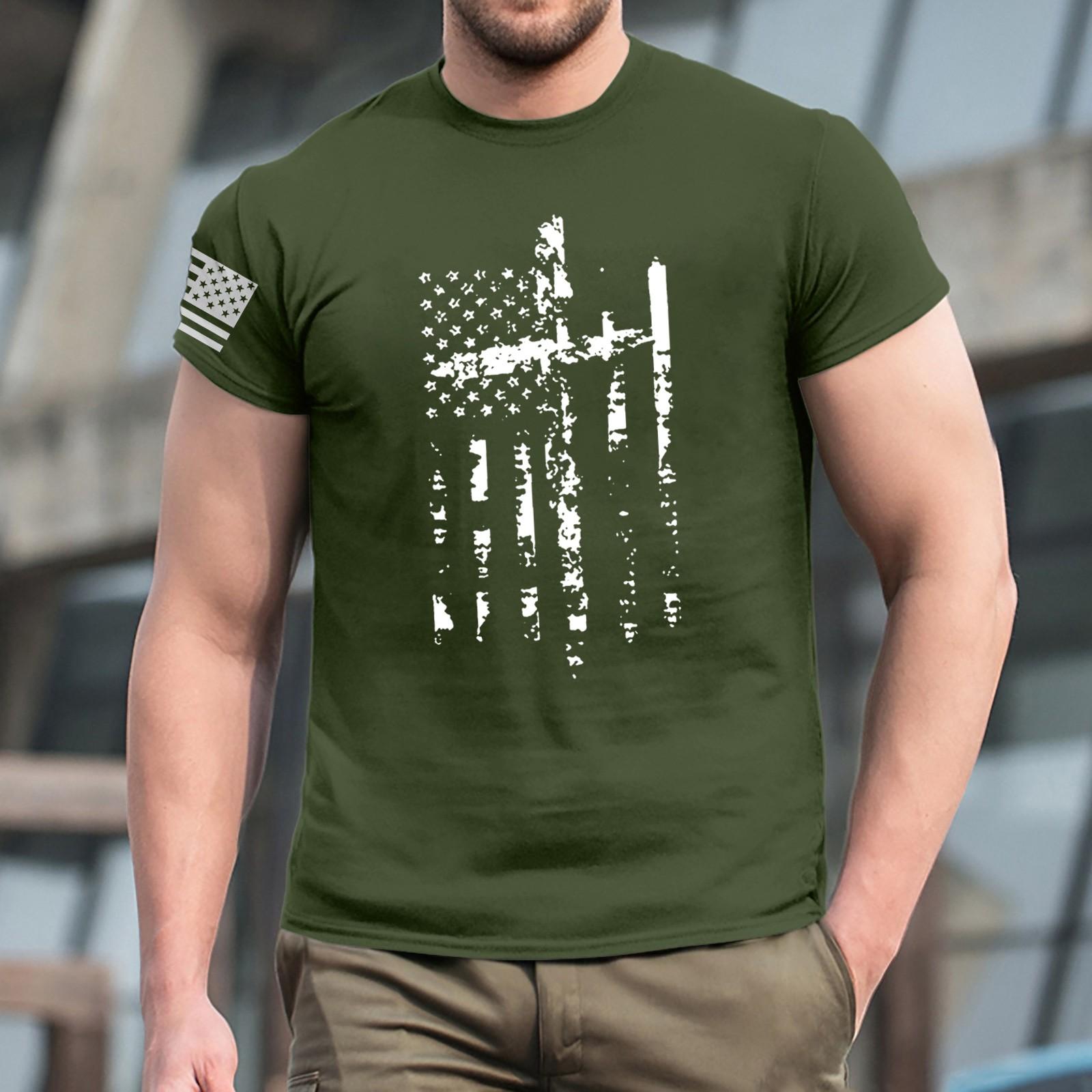 

Summer Men s Popular T-shirt Printed Round Neck Short Sleeve T-shirt M