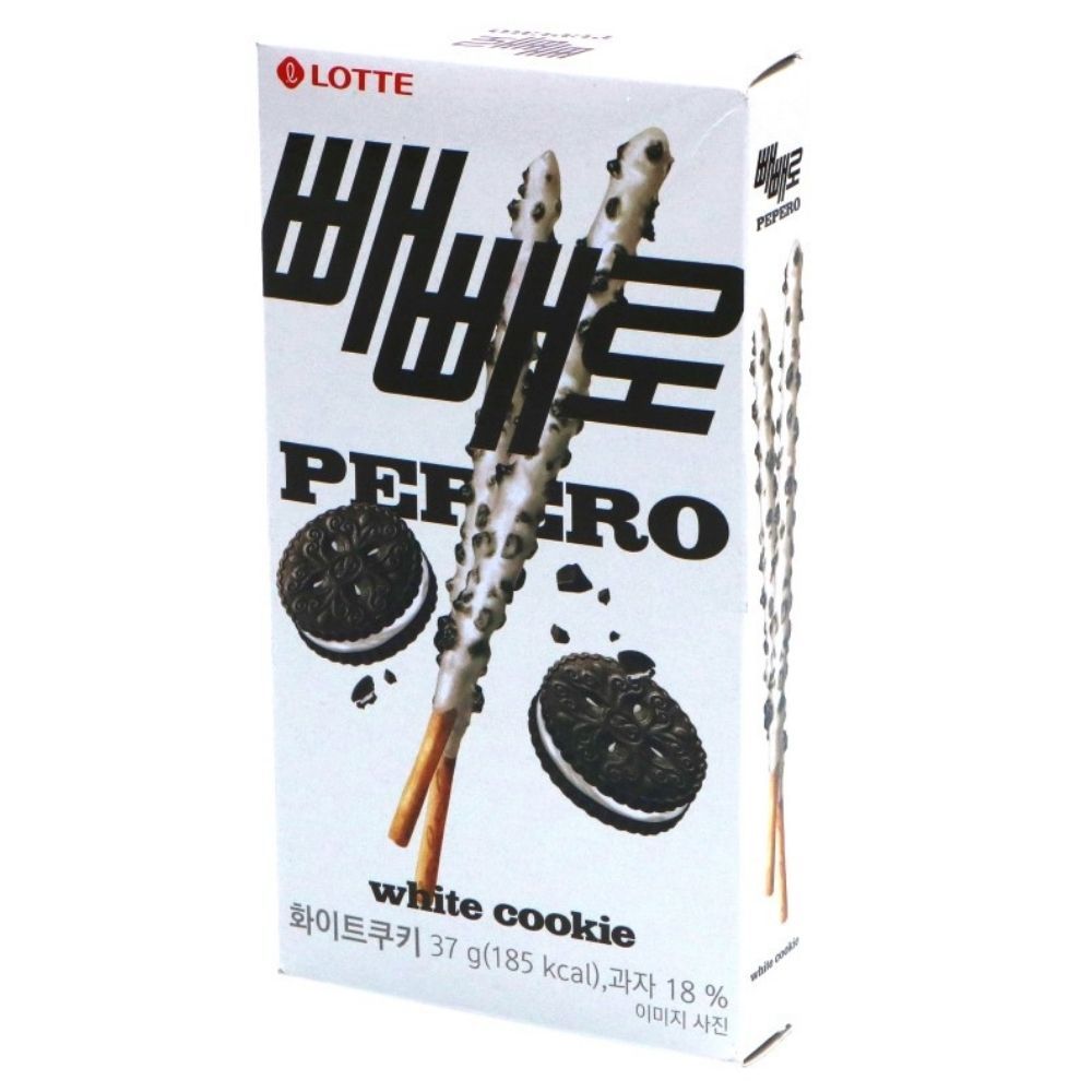 Lotte Pepero Original, White Cookie, Choco Filled, Almond, Choco Cookie, Crunky / Korean Snacks, Kfood, Authentic Korean Food