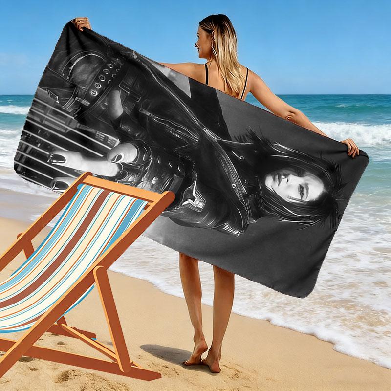 Bill Kaulitz Print Strandtuch, Großes Weiches Schnelltrocknendes Handtuch für Strand Camping Schwimmen