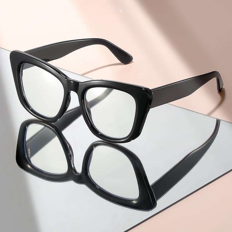 Large framed anti blue light glasses stylish color contrast high end comfortable flat light eyewear for men and women