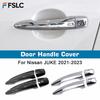 Car Decoration Door Handle Cover For Nissan JUKE    Cars Accessories Carbon Fiber Chrome Silver Exterior Styling