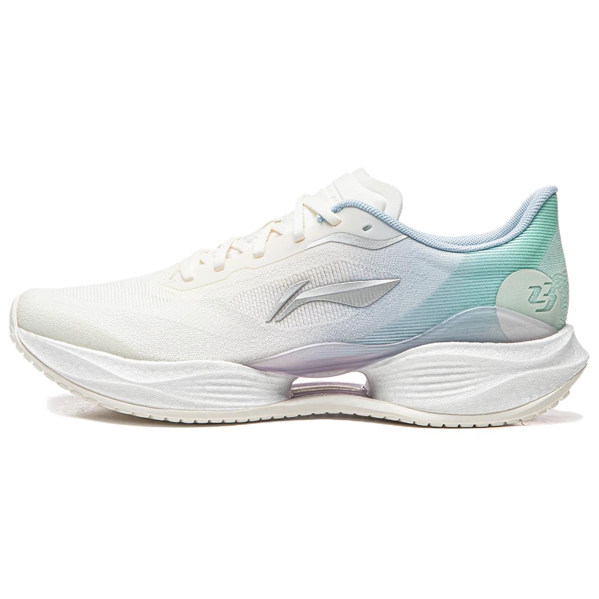 Li Ning Super Light 23 Амортизация Дышащие Отскок Низкие Повседневные Беговые Кроссовки Женские Бело-Синие ARBW018-10 37