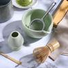 ZENRC Ceremonial Pink Matcha Kit - Traditional Bamboo Matcha Whisk, Scoop, Tea Bowl with Spout, Whisk Holder, and Sieve Tea Tray - Perfect Matcha Set
