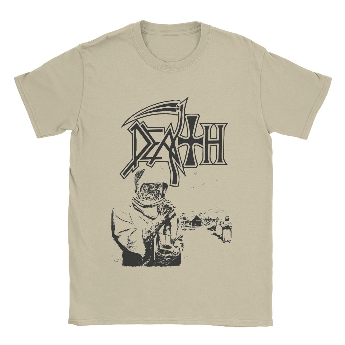 

Death T Shirt for Men Pure Cotton Novelty T-Shirt Crew Neck Band Tees Short Sleeve Clothes Summer - Men s Summer Cotton Graph... S разноцветный
