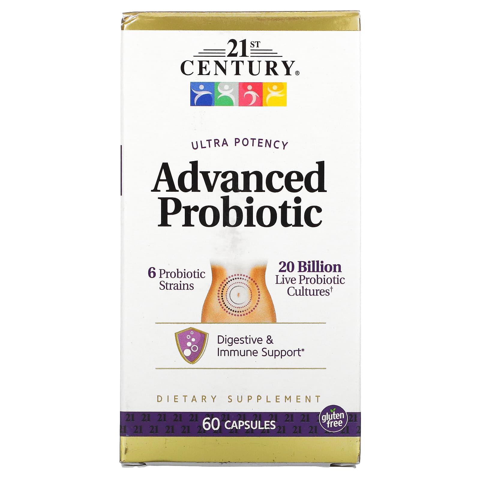 

21st Century, Advanced Probiotic, Super Potency, 60 Capsules