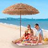 6.23ft/1.9m Height  Beach Umbrella Tilt Natural Tiki Umbrella Height Adjustable Thatched Tiki Umbrella 8 Ribs for Beach Pool