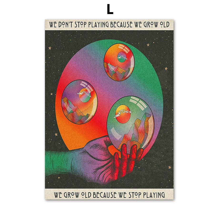 Psychedelic Eye Mushroom Rock Band Retro Boho Wandkunst Nordic Poster Leinwand Malerei Drucke Wandbilder für Wohnzimmer Dekor