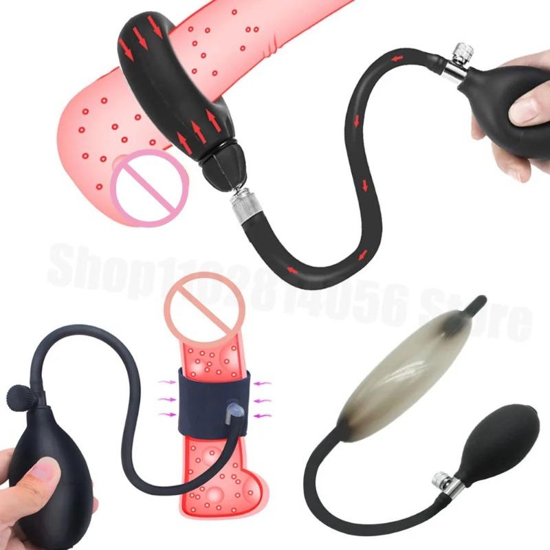 Aufblasbarer Penisring Verzögert Ejakulation Verbessert Erektion Bondage-Spiel | Hahnsperre Hodenspreizer Sexspielzeug Männer (18+ Erwachsenengebrauch)