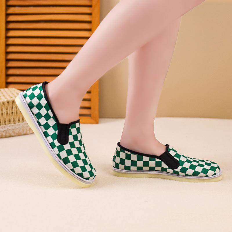 

Весенне-осенние женские тканевые туфли в старом пекинском стиле, повседневные, с эластичным верхом, на плоской подошве, парусиновые, с низким верхом, женские туфли на танкетке 40