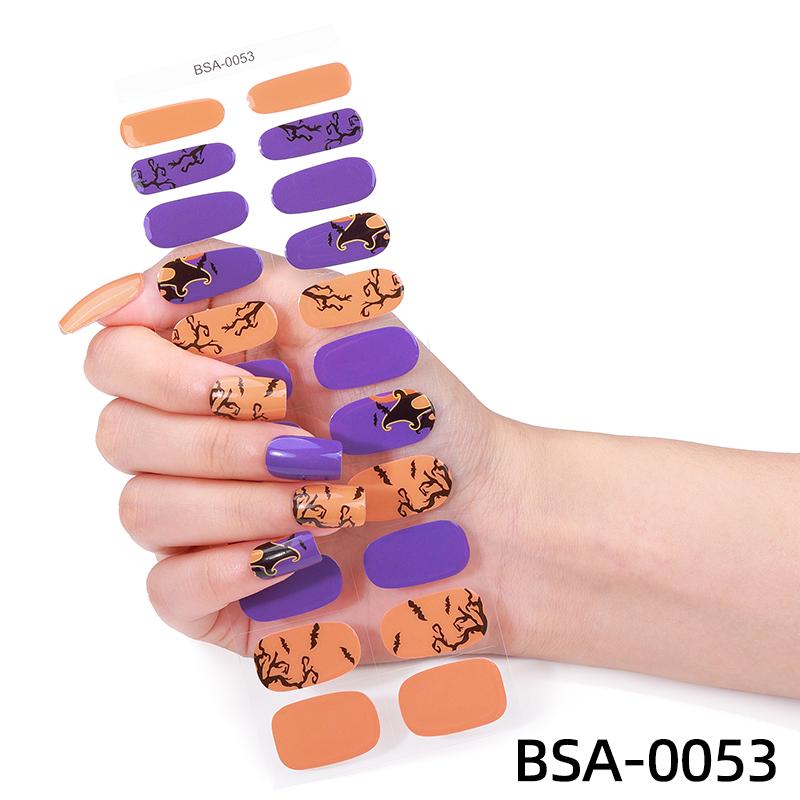 Long Lasting Fully Cured Gel Nail Stickers Glossy Multicolor Nail Stickers Uv Free Gel