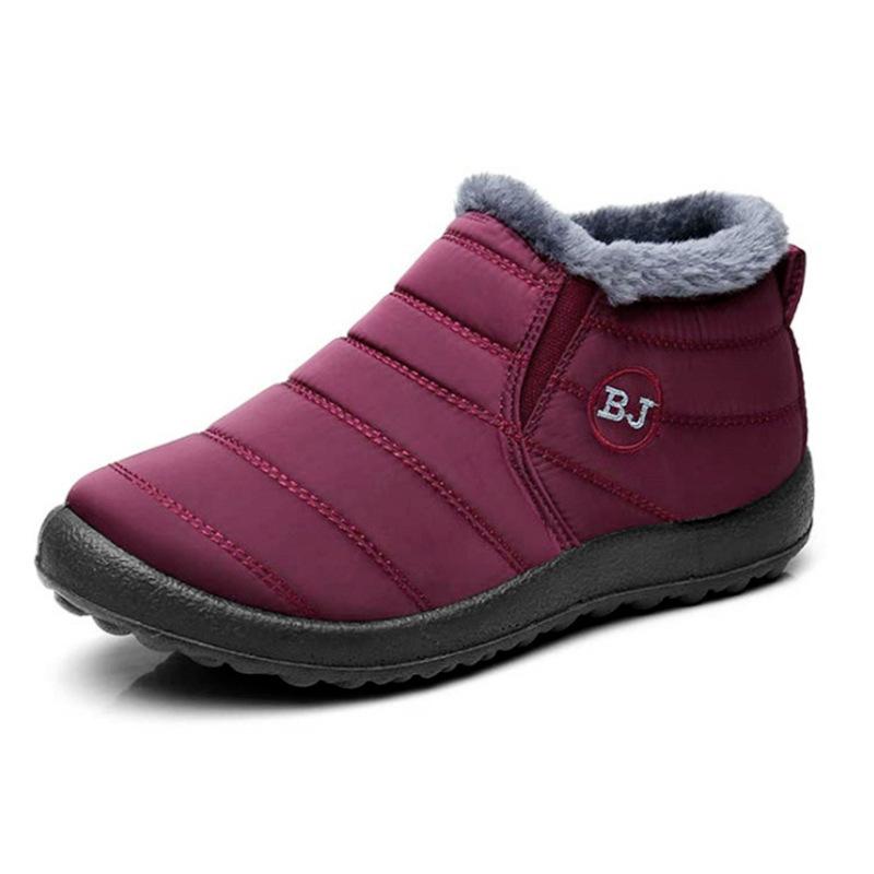 Size Option Men'S And Women'S Snow Boots Outdoor Soft Sole One Foot Kick Heavyweight Velvet Low Best Cotton Boots Winter Plus