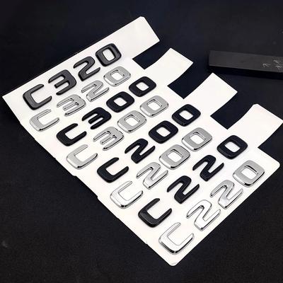 1pc ABS Black Chrome Letters | 3D Car Trunk Letters Badge for C 200 220 300 C200 C220 C300 C320 Logo Sticker Accessories