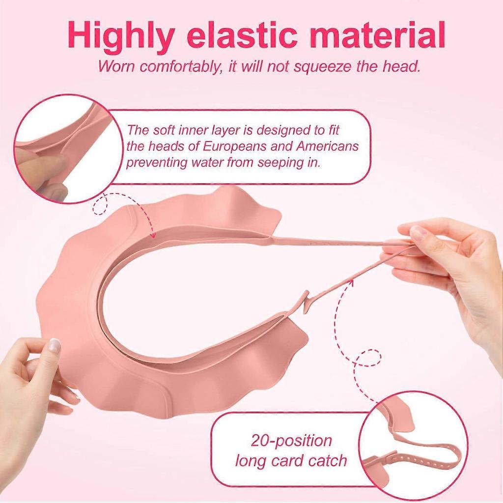 Shampoo Cap Shield Adjustable Waterproof Soft BPA Free Shower Cap Head Ear Eye Stretchable Hair Washing Shield for Hair Washing, Soft Eye & Ear Prote