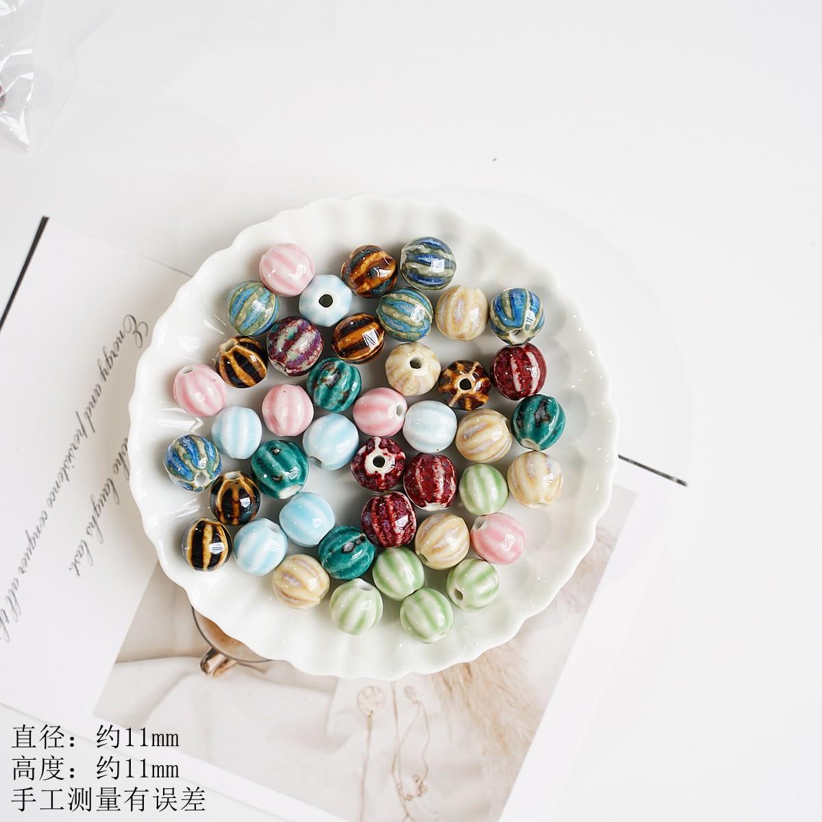 Арбузные бусины 10 мм россыпью бусины керамическое ожерелье ручной работы DIY материал заводские прямые продажи watermelon beads