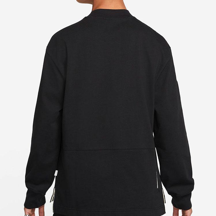 Nike Logo Print Loose Long Sleeve Crew Neck T-Shirt Unisex Tops Black DD7029-010