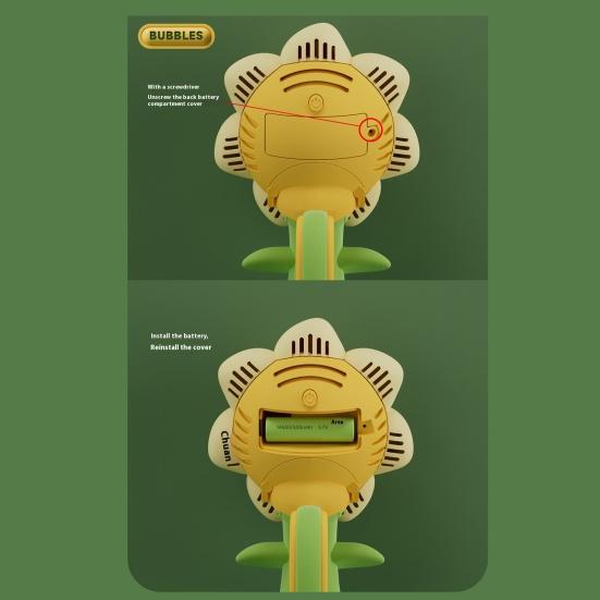 Slunečnicový bublifuk s dálkovým ovládáním Barevné osvětlení Snadná instalace Zábavný houpavý taneční bublifuk Automatický bublifuk